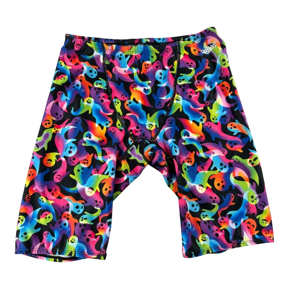Dolfin Uglies Ghoulish Rainbow Ghost Swim Jammers Mens 34 Multicolor 7010